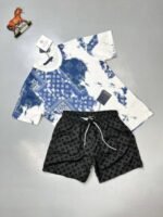 Louis Vuitton LV Logo Splash Monogram T-shirts Shorts Set - Image 3
