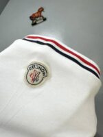 Moncler Polo Shirts Logo Collar Stripe Printed Black White Sale UK - Image 6