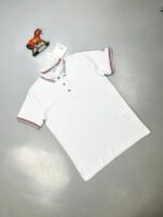 Moncler Polo Shirts Logo Collar Stripe Printed Black White Sale UK - Image 5