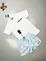Prada Milano Logo Patch T-shirts Cargo Shorts Set - Image 5