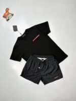 Prada Milano Logo Patch T-shirts Cargo Shorts Set - Image 6