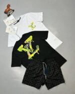 Louis Vuitton Men's LV Logo T-shirts Shorts Set - Image 2