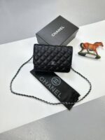 Chanel CC Small Purse Mini Bag WOC Black Caviar Women Wallet Long Chain Sale UK - Image 2