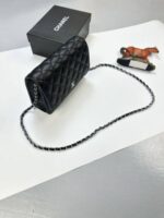 Chanel CC Small Purse Mini Bag WOC Black Caviar Women Wallet Long Chain Sale UK - Image 3