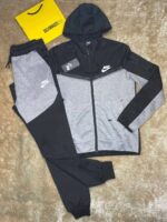 Nike Sportswear Tech Fleece Men's Joggers Tracksuit Set Dark Grey Black White