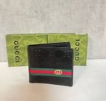 Gucci Men Bifold Stripe Black Leather Wallet - Image 2