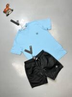 Stone Island Men's T-shirts Shorts Set Black White Blue Green Patch Logo Sale UK - Image 5