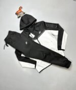 Nike Sportswear Tech Fleece Men's Full-Zip Hoodie with Trousers Tracksuit in Black and White