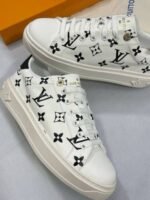 Louis Vuitton Monogram Debossed Time Out Leather Women's Trainers - Image 3