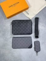 Louis Vuitton Man LV Monogram Triple Trio Messenger Leather Bag - Image 4