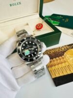 Rolex Submariner Black Dial with Silver Chain Strap Watch - Image 2