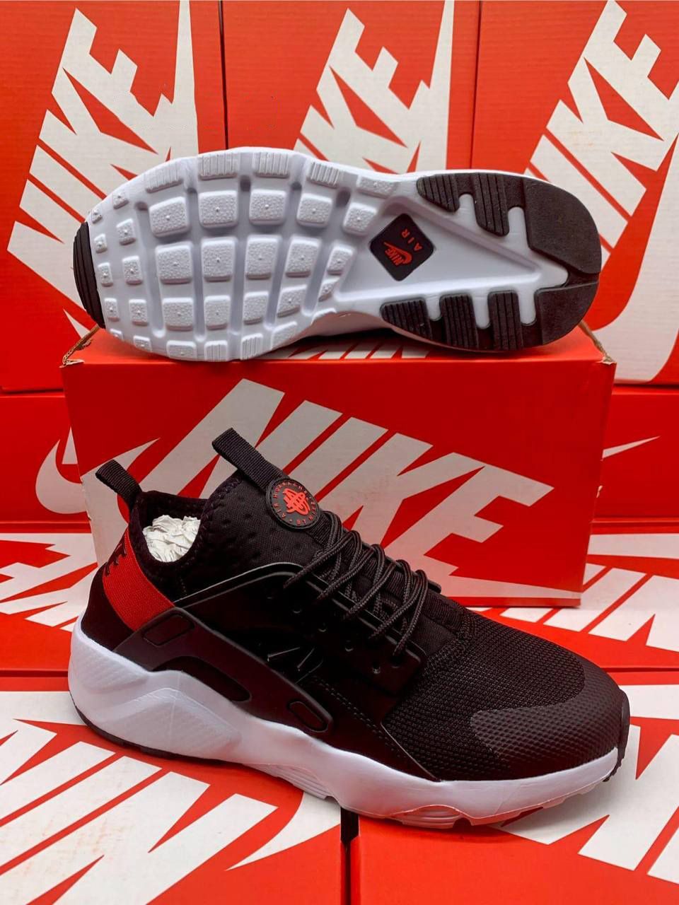 4427459317.jpg Nike Air Huarache Love Hate Pack Black Red Trainers For Men’s - Image 1