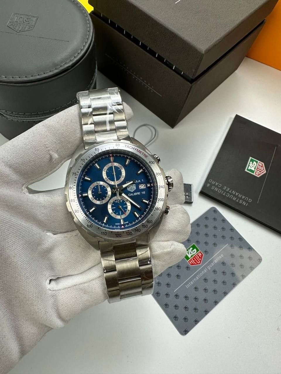 4435356544.jpg Tag Heuer Formula 1 Chronograph Calibre 16 Blue Dial Men's Watch - Image 1