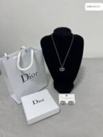 Christian Dior CD Iconic Silver Necklace & Earrings For Women - Image 2