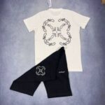 Off-White Street Style Logo SHORTS AND T-SHIRT SET - Image 3