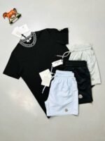 Moncler Crew Neck Collar Logo SHORTS AND T-SHIRT SET - Image 2