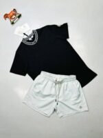 Moncler Crew Neck Collar Logo SHORTS AND T-SHIRT SET - Image 5