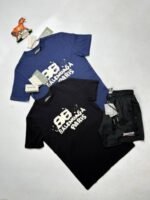 Balenciaga BB Paris Graffiti Splash T-shirts Shorts Sets - Image 2