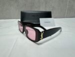 Saint Laurent YSL Black Square Frame Pink Shade Sunglasses - Image 2