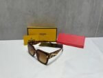 Fendi Square Frame Brown Sunglasses Metal Acetate FF Sale UK - Image 2