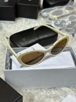 Chanel Oval Frame White Vintage Look Sunglasses Sale UK - Image 2