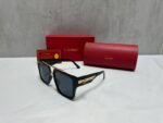 Cartier Black & Gold Square Frame Sunglasses - Image 2