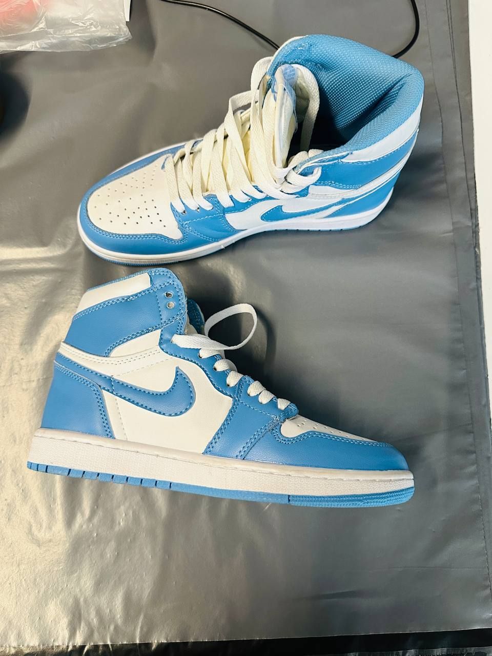 4487539848.jpg Nike Air Jordan 1 Mid Retro Blue/ White For Women's - Image 1
