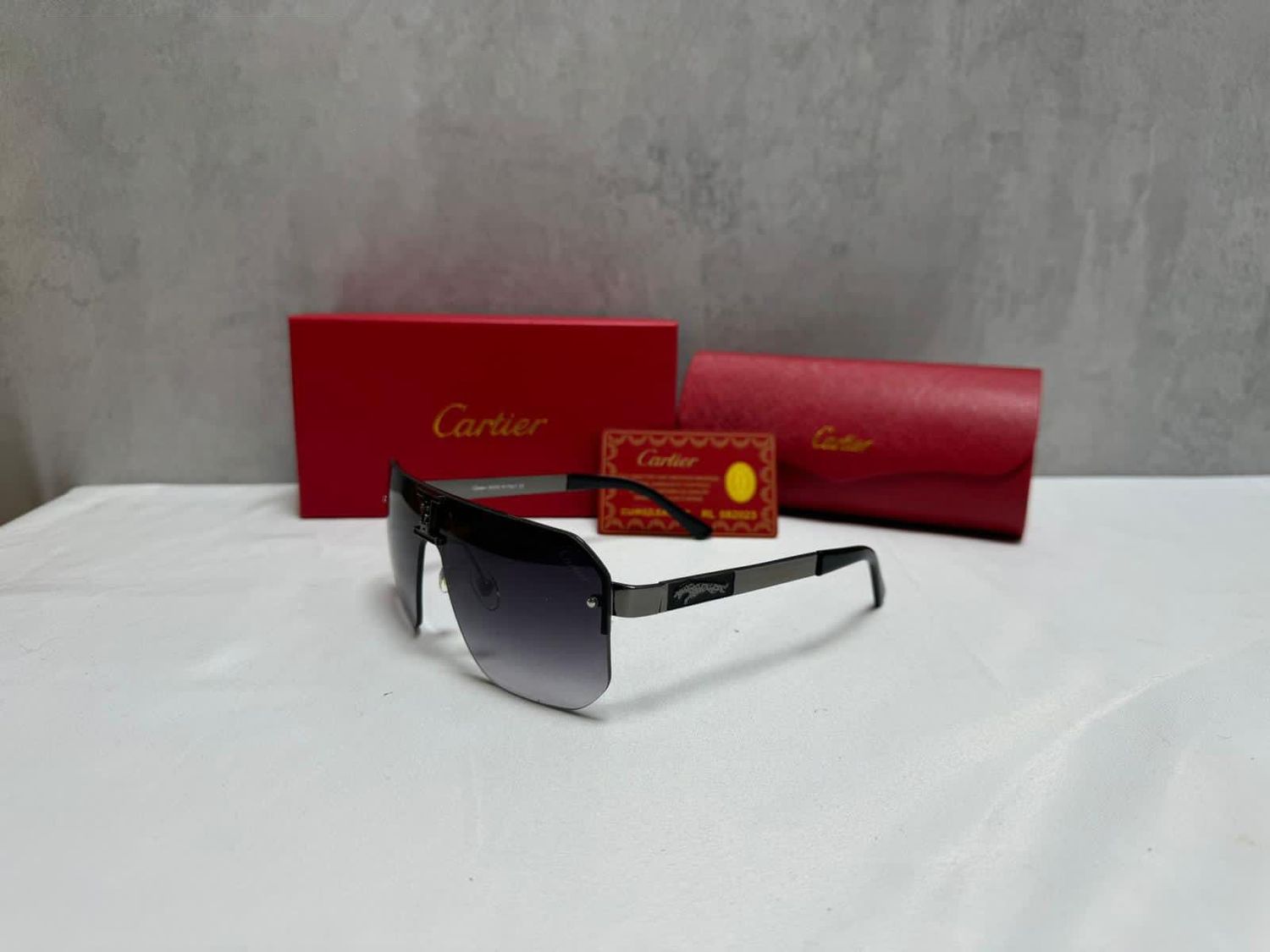 4503643623.jpg Cartier Black Square Frame Sunglasses - Image 1