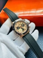 Rolex Cosmograph Daytona Rose Gold Dial with Rubber Straps Watch For Men's - Image 2