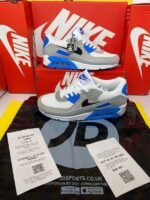 Nike Air Max 90 White Photo Blue Pure Platinum Black Trainers For Men's