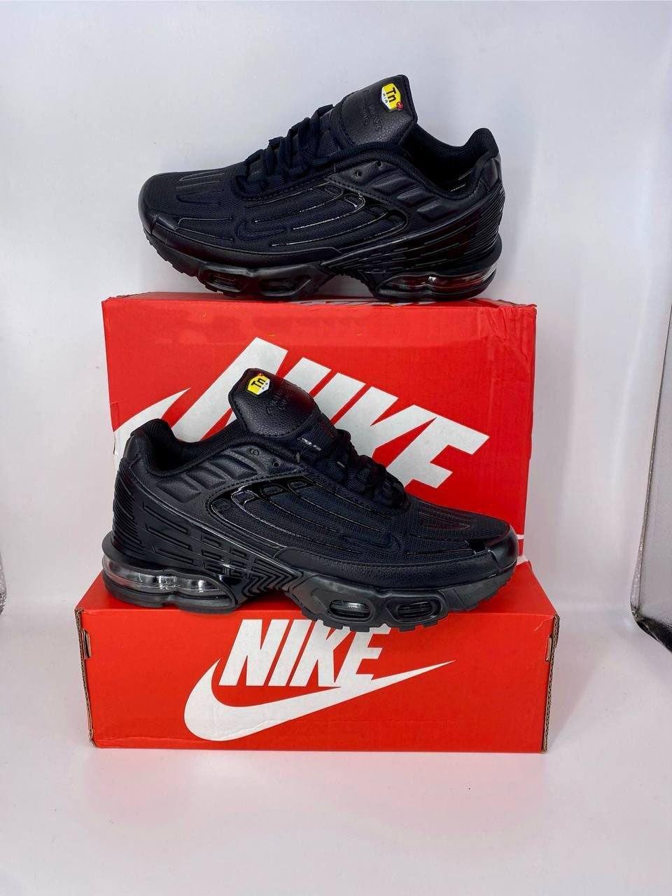 4546811726.jpg Nike Air Max Plus 3 Tuned Triple Black Men's Trainers - Image 1