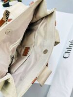 CHLOE Woody branded linen shoulder bag - Image 5