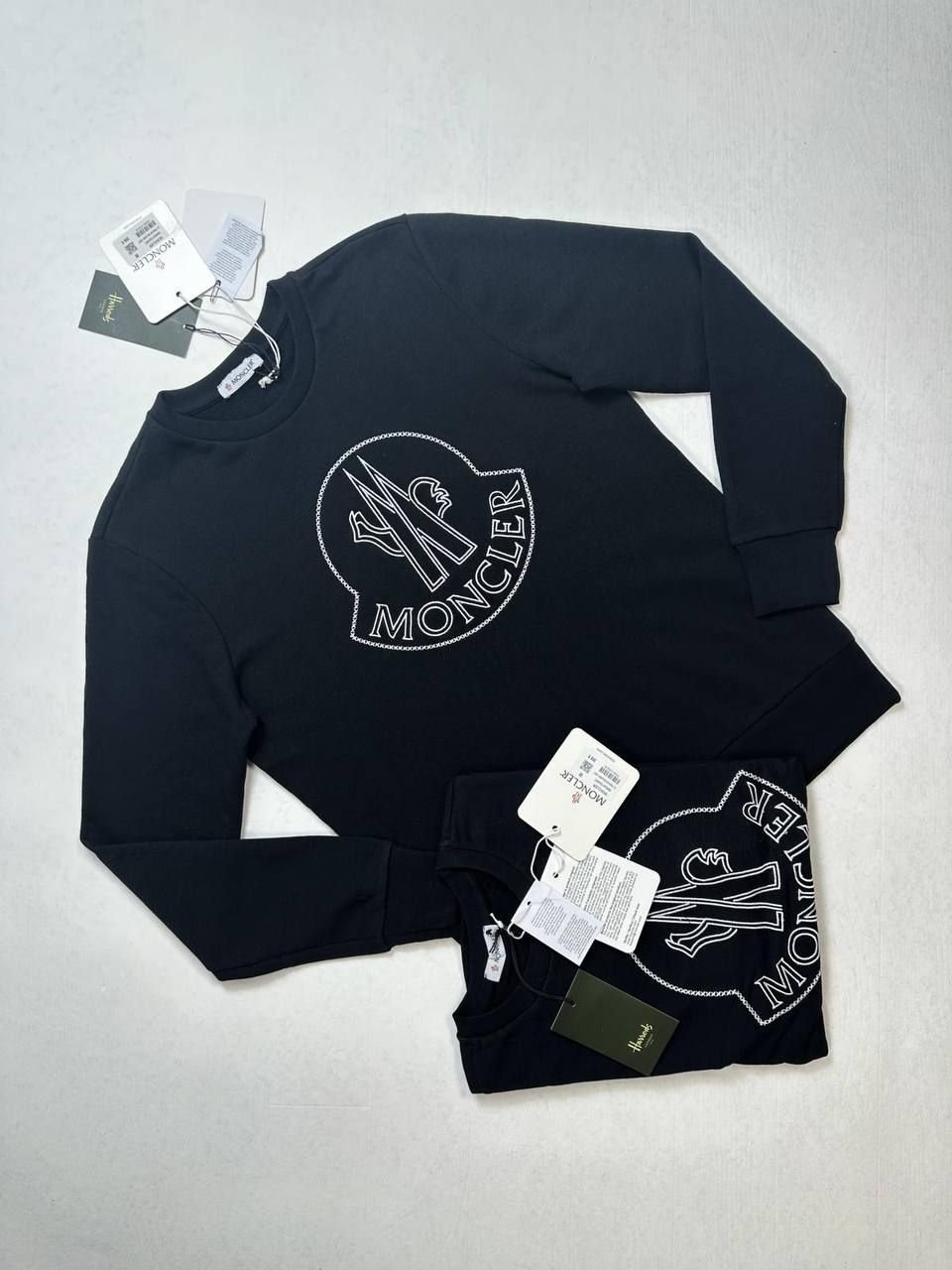 4556609393.jpg Moncler Enfant Logo-Embroidered Jumper Black For Men's - Image 1