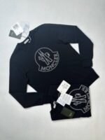 Moncler Enfant Logo-Embroidered Jumper Black For Men's - Image 2