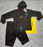 Trapstar London Irongate Apst Chenille 2.0 Hooded Tracksuit Sweatshirt & Track Trouser In Black Color - Image 4