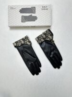 Christian Dior Gloves Black Leather