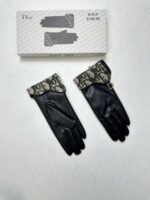Christian Dior Gloves Black Leather - Image 2