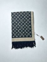 Louis Vuitton Women's LV Monogram Denim Silk Wool Scarf - Image 6