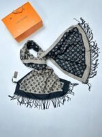 Louis Vuitton Women's LV Monogram Denim Silk Wool Scarf