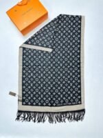 Louis Vuitton Women's LV Monogram Denim Silk Wool Scarf - Image 5