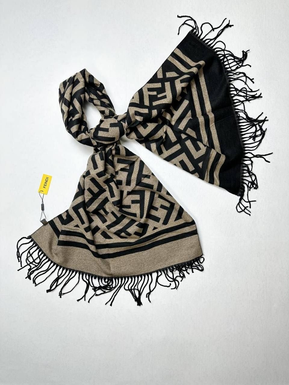 4575982549.jpg Fendi Wool Scarf Silk Jacquard Winter Fashion For Women in 2 Colors - Image 1