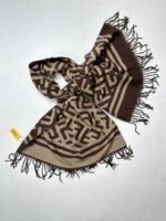 Fendi Wool Scarf Silk Jacquard Winter Fashion For Women in 2 Colors - Image 3