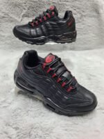 Nike Air Max 95 Bred Black Dark Smoke Grey University Red Trainers For Men's