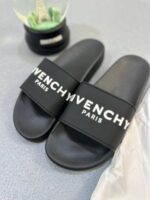 Givenchy Paris Black Bold Sliders Flat Pool Sandals Sale UK - Image 3