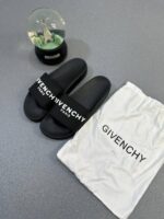 Givenchy Paris Black Bold Sliders Flat Pool Sandals Sale UK