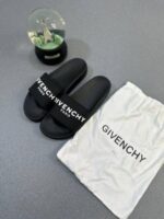 Givenchy Paris Black Bold Sliders Flat Pool Sandals Sale UK - Image 2