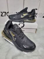 NIKE Men's Air Max 270 Trainers Black Gold - Image 2
