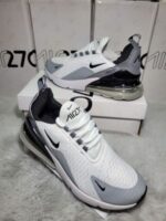 Nike Air Max 270 White Pure Platinum Light Smoke Grey Black Trainers For Men's - Image 2