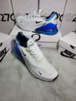 Nike Air Max 270 White Black Photo Blue Trainers For Men's - Image 2