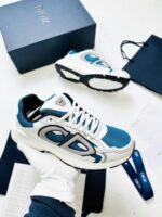 Christian Dior B30 Blue Mesh White Technical Fabric Trainers For Men's - Image 5